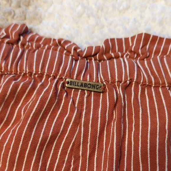 Billabong Burnt Red and Cream High Waist Shorts - Picture 5 of 6